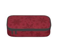 CMJSGG Natale Fiocco di neve rosso di Natale, Astuccio per matite, Astuccio per matite Astuccio per penne a matita di grande capacità Borsa per cosmetici