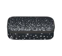 CMJSGG Nero Argento Glitter Diamante Scintillante, Astuccio per matite, Astuccio per matite Astuccio per penne a matita di grande capacità Borsa per cosmetici