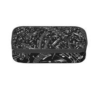 CMJSGG Note musicali nere, Astuccio per matite, Astuccio per matite Astuccio per penne a matita di grande capacità Borsa per cosmetici