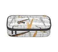 CMJSGG Note musicali Sassofoni, Astuccio per matite, Astuccio per matite Astuccio per penne a matita di grande capacità Borsa per cosmetici