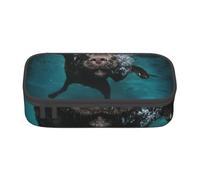 CMJSGG Nuoto del cane Labrador Retriever nero, Astuccio per matite, Astuccio per matite Astuccio per penne a matita di grande capacità Borsa per cosmetici