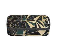 CMJSGG Nuovo motivo geometrico Art Déco verde smeraldo e oro, Astuccio per matite, Astuccio per matite Astuccio per penne a matita di grande capacità Borsa per cosmetici