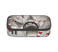 CMJSGG Palla da bowling Sport Vintage, Astuccio per matite, Astuccio per matite Astuccio per penne a matita di grande capacità Borsa per cosmetici