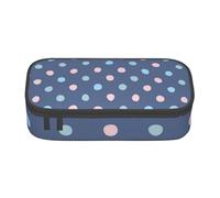 CMJSGG Pastello Punti Sfondo Blu Navy, Astuccio per matite, Astuccio per matite Astuccio per penne a matita di grande capacità Borsa per cosmetici