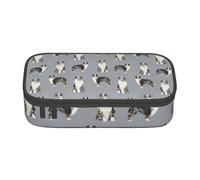 CMJSGG Pastore australiano Blue Merle Cane Grigio semplice, Astuccio per matite, Astuccio per matite Astuccio per penne a matita di grande capacità Borsa per cosmetici