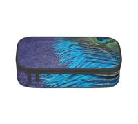 CMJSGG Pavone viola e verde acqua, Astuccio per matite, Astuccio per matite Astuccio per penne a matita di grande capacità Borsa per cosmetici