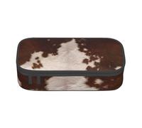CMJSGG Pelle bovina rosso marrone, Astuccio per matite, Astuccio per matite Astuccio per penne a matita di grande capacità Borsa per cosmetici