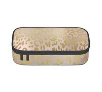 CMJSGG Pelle di animale leopardo in acciaio metallizzato oro rosa rosa, Astuccio per matite, Astuccio per matite Astuccio per penne a matita di grande capacità Borsa per cosmetici