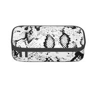 CMJSGG Pelle di serpente stampata in bianco e nero, Astuccio per matite, Astuccio per matite Astuccio per penne a matita di grande capacità Borsa per cosmetici