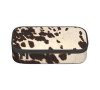 CMJSGG Pelle Di Vacchetta Marrone Stampata, Astuccio per matite, Astuccio per matite Astuccio per penne a matita di grande capacità Borsa per cosmetici