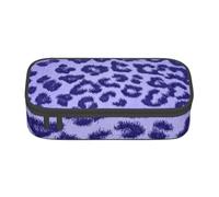 CMJSGG Pelliccia di pelle con stampa leopardata viola, Astuccio per matite, Astuccio per matite Astuccio per penne a matita di grande capacità Borsa per cosmetici
