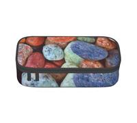 CMJSGG Pietre colorate stampate, Astuccio per matite, Astuccio per matite Astuccio per penne a matita di grande capacità Borsa per cosmetici