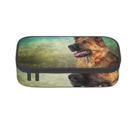 CMJSGG Ritratto di stampa di cane pastore tedesco, Astuccio per matite, Astuccio per matite Astuccio per penne a matita di grande capacità Borsa per cosmetici