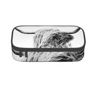 CMJSGG Ritratto Di Una Mucca Dell'altopiano, Astuccio per matite, Astuccio per matite Astuccio per penne a matita di grande capacità Borsa per cosmetici