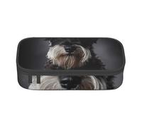 CMJSGG Ritratto Schnauzer grigio scuro, Astuccio per matite, Astuccio per matite Astuccio per penne a matita di grande capacità Borsa per cosmetici