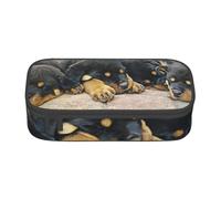 CMJSGG Rottweiler Sleeping Dogs Animali Cuccioli Piccoli, Astuccio per matite, Astuccio per matite Astuccio per penne a matita di grande capacità Borsa per cosmetici