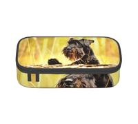 CMJSGG Schnauzer nano della foresta Animali domestici Cani neri, Astuccio per matite, Astuccio per matite Astuccio per penne a matita di grande capacità Borsa per cosmetici