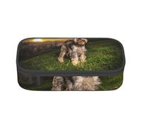 CMJSGG Schnauzer Sunset Cani Animali domestici Montagne Schnauzer, Astuccio per matite, Astuccio per matite Astuccio per penne a matita di grande capacità Borsa per cosmetici