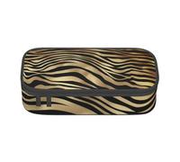 CMJSGG Seppia della pelle animale della zebra dell'oro nero africano, Astuccio per matite, Astuccio per matite Astuccio per penne a matita di grande capacità Borsa per cosmetici
