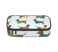 CMJSGG Sfondo carino di cane bassotto, Astuccio per matite, Astuccio per matite Astuccio per penne a matita di grande capacità Borsa per cosmetici