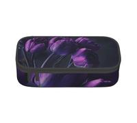 CMJSGG Sfondo Di Fiori Viola, Astuccio per matite, Astuccio per matite Astuccio per penne a matita di grande capacità Borsa per cosmetici