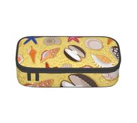 CMJSGG Sfondo Spiaggia Di Sabbia Con Conchiglie Di Mare, Astuccio per matite, Astuccio per matite Astuccio per penne a matita di grande capacità Borsa per cosmetici