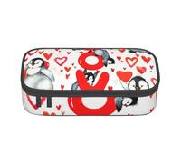 CMJSGG Simpatici pinguini per San Valentino, Astuccio per matite, Astuccio per matite Astuccio per penne a matita di grande capacità Borsa per cosmetici