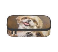 CMJSGG Simpatico cane Shih Tzu, Astuccio per matite, Astuccio per matite Astuccio per penne a matita di grande capacità Borsa per cosmetici