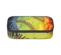 CMJSGG Softball giallo, Astuccio per matite, Astuccio per matite Astuccio per penne a matita di grande capacità Borsa per cosmetici