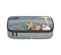 CMJSGG Spiaggia soleggiata delle conchiglie delle stelle marine, Astuccio per matite, Astuccio per matite Astuccio per penne a matita di grande capacità Borsa per cosmetici