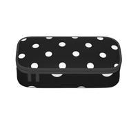 CMJSGG Stampa a pois in bianco e nero, Astuccio per matite, Astuccio per matite Astuccio per penne a matita di grande capacità Borsa per cosmetici