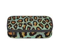CMJSGG Stampa animalier chic leopardo verde acqua, Astuccio per matite, Astuccio per matite Astuccio per penne a matita di grande capacità Borsa per cosmetici