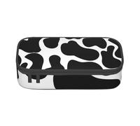 CMJSGG Stampa animalier con macchie di mucca nera, Astuccio per matite, Astuccio per matite Astuccio per penne a matita di grande capacità Borsa per cosmetici