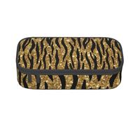 CMJSGG Stampa animalier glitter oro, Astuccio per matite, Astuccio per matite Astuccio per penne a matita di grande capacità Borsa per cosmetici