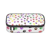 CMJSGG Stampa colorata della zampa del cane, Astuccio per matite, Astuccio per matite Astuccio per penne a matita di grande capacità Borsa per cosmetici