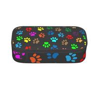 CMJSGG Stampa della zampa di animale a colori, Astuccio per matite, Astuccio per matite Astuccio per penne a matita di grande capacità Borsa per cosmetici