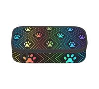CMJSGG Stampa della zampa di cane arcobaleno, Astuccio per matite, Astuccio per matite Astuccio per penne a matita di grande capacità Borsa per cosmetici