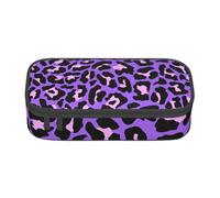 CMJSGG Stampa di animali leopardo rosa viola neon, Astuccio per matite, Astuccio per matite Astuccio per penne a matita di grande capacità Borsa per cosmetici