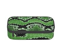 CMJSGG Stampa in pelle di serpente verde, Astuccio per matite, Astuccio per matite Astuccio per penne a matita di grande capacità Borsa per cosmetici