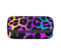 CMJSGG Stampa leopardata al neon, Astuccio per matite, Astuccio per matite Astuccio per penne a matita di grande capacità Borsa per cosmetici