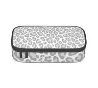 CMJSGG Stampa leopardata bianca grigia, Astuccio per matite, Astuccio per matite Astuccio per penne a matita di grande capacità Borsa per cosmetici
