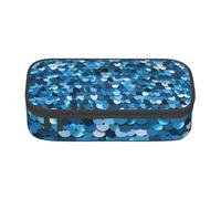 CMJSGG Stampa paillettes blu vintage, Astuccio per matite, Astuccio per matite Astuccio per penne a matita di grande capacità Borsa per cosmetici
