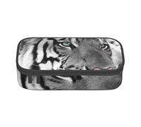 CMJSGG Stampa tigre bianca nera, Astuccio per matite, Astuccio per matite Astuccio per penne a matita di grande capacità Borsa per cosmetici
