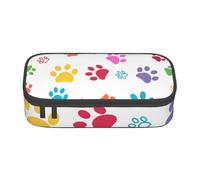 CMJSGG Stampe colorate della zampa del cane, Astuccio per matite, Astuccio per matite Astuccio per penne a matita di grande capacità Borsa per cosmetici