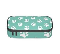CMJSGG Stampe della zampa del cane di piccola taglia sul blu, Astuccio per matite, Astuccio per matite Astuccio per penne a matita di grande capacità Borsa per cosmetici