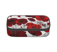CMJSGG Stampe di fiori di papavero rosso, Astuccio per matite, Astuccio per matite Astuccio per penne a matita di grande capacità Borsa per cosmetici