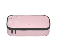 CMJSGG Stelle bianche rosa stampate, Astuccio per matite, Astuccio per matite Astuccio per penne a matita di grande capacità Borsa per cosmetici