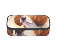 CMJSGG Testa di Beagle acquerello, Astuccio per matite, Astuccio per matite Astuccio per penne a matita di grande capacità Borsa per cosmetici