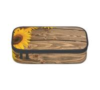 CMJSGG Tre Girasoli Su Legno, Astuccio per matite, Astuccio per matite Astuccio per penne a matita di grande capacità Borsa per cosmetici