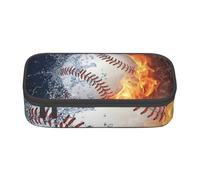 CMJSGG Una Foto Di Una Palla Da Baseball In Acqua E Fuoco, Astuccio per matite, Astuccio per matite Astuccio per penne a matita di grande capacità Borsa per cosmetici